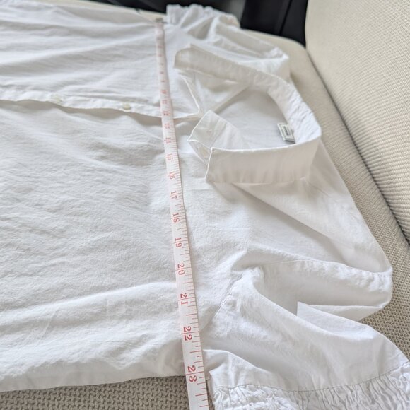 Pimkie 100% Cotton White Romantic Shirt With Smocking Detail on Sleeves, Size M - Picture 12 of 15